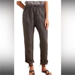 Alex Mill Tie Waist 100% Linen Cargo Pane size 8